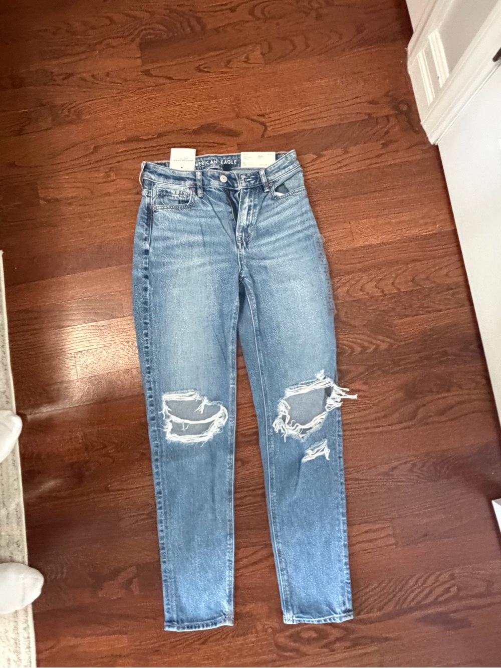 American Eagle Outfitters Light Blue High-Rise Ripped Jeans
